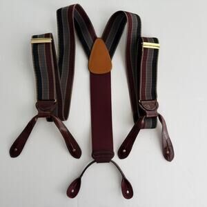 NEW Vintage Trafalgar Suspenders Braces NEW Grey Burgundy Black Croco Leather